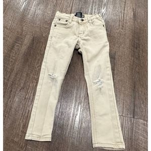 Hype Girls khakis Jeans Size 5 Slim Fit Beige Brown Distress Skinny Fit Pants